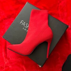 New fashion nova red booties